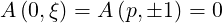A (0,ξ) = A (p,�1) = 0
