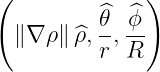 (             )
          ^θ--^ϕ
  ∥∇ ρ∥ρ^, r,R